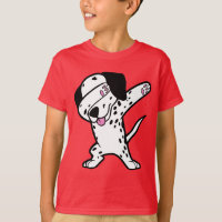 Dança engraçada Dalmatian de toque ligeiro da