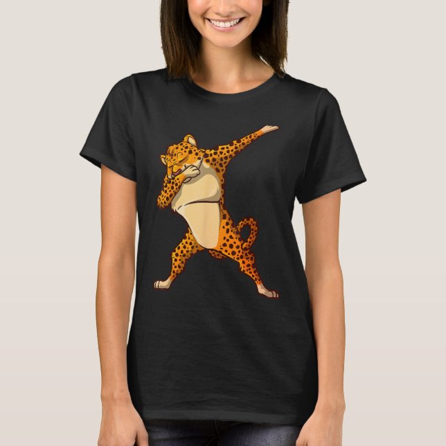 Camiseta Dança Engraçada De Cheetah Para Crianças Meninas D (Frente)