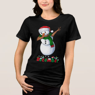 Camiseta dança estranha do boneco de neve