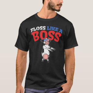 Camiseta Dança Floss Como Um Chefe Vaca Flossing 4 De Julho