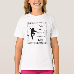 Camiseta Dança inspiradora notas musicais em preto