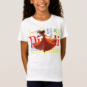 Camiseta Dança Kathak Colagem de Palavras de Fogos de Artif