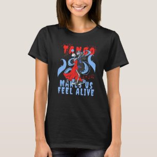Camiseta Dança Latina nos faz sentir Vivos Esqueleto Dançan