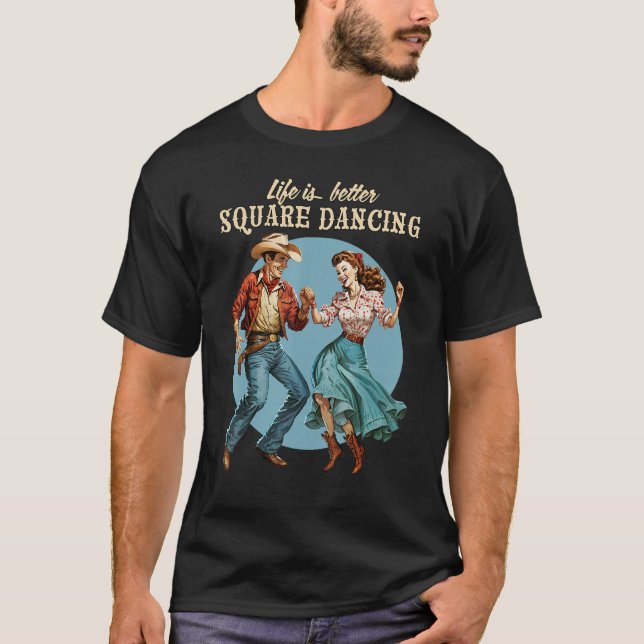 Camiseta Dança Ocidental do País Dançante Quadrado (Frente)