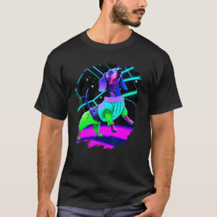 Camiseta Dança Retrovisor de dança de cães Chiweenie Wiener