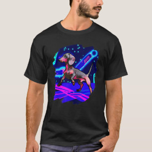 Camiseta Dança Retrovisor de dança de cães Chiweenie Wiener