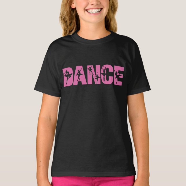Camiseta DANÇA Rosa com Corte de Ballerina (Frente)