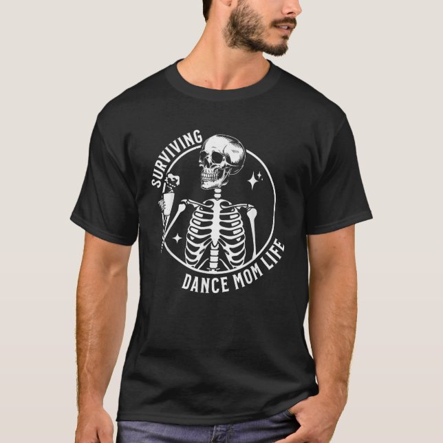 Camiseta Dança Sobrevivente Mãe Esqueleto Da Vida Do Café C (Frente)