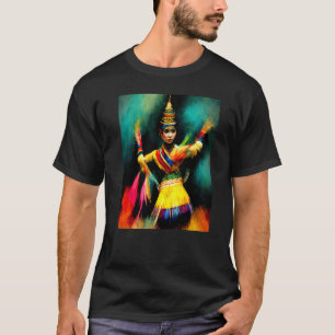 Camiseta Dança Tradicional Colorida do Sudeste Asiático Tai
