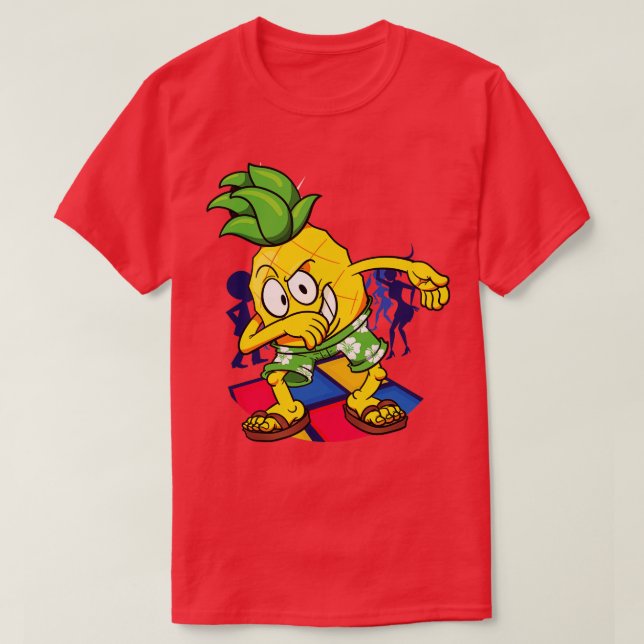 Camiseta Dança Tropical de Frutas de Abbing Pineapple Vegan (Frente do Design)