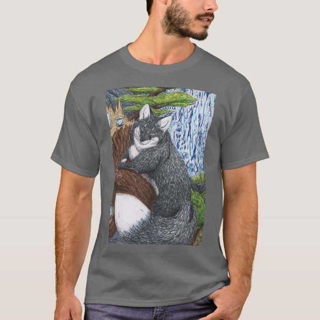 Camiseta Dançando água e raposa (Frente)