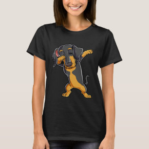 Camiseta Dançando Cachshund Dog Boys Crianças Dab Dance