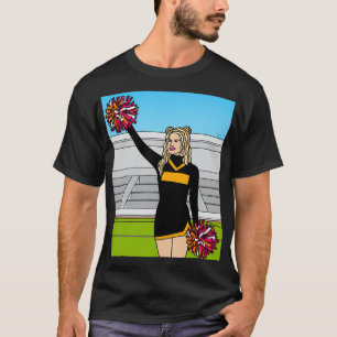 Camiseta Dançando Cheerleader Cheio Com Pom Poms 7