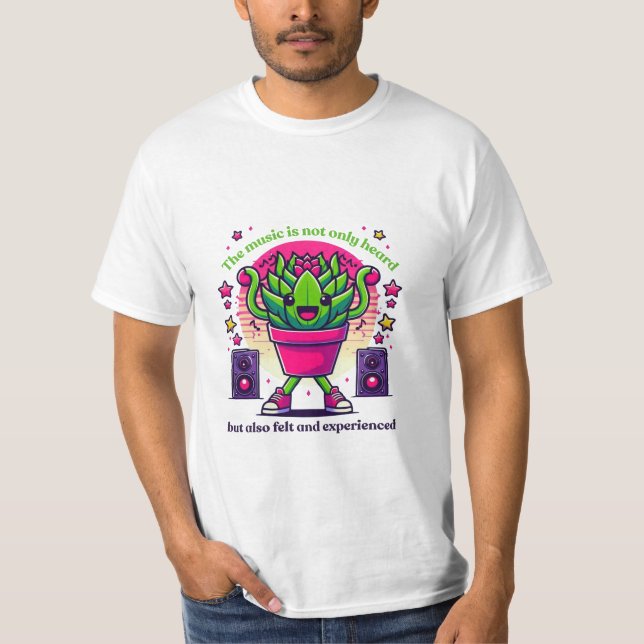 Camiseta Dançando Echeveria: Festa Suculenta Cute Kawaii (Frente)
