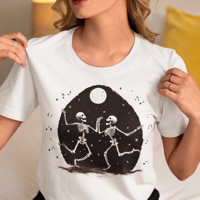 Camiseta Dançando esqueletos no Halloween (Criador carregado)