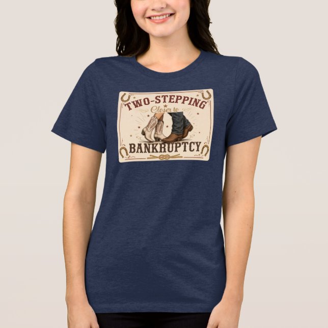 Camiseta Dançando Mais Perto da Falência Sinal Ocidental (Frente)