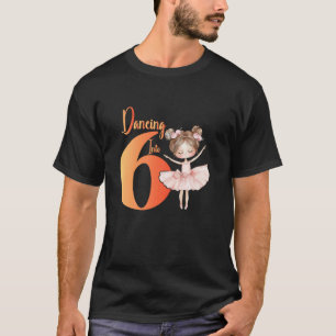 Camiseta Dançando no 6º Aniversário de Meninas de Ballet
