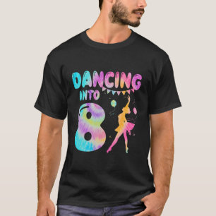 Camiseta Dançando no Aniversário de 8 Anos de Idade Menina