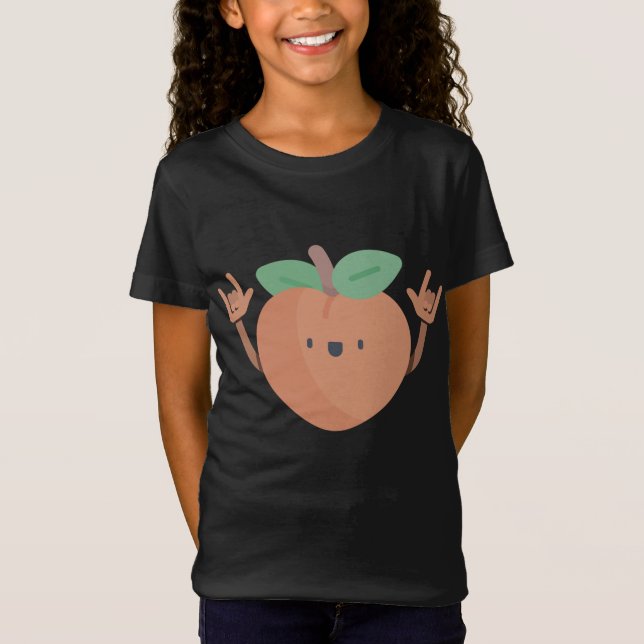 Camiseta Dançando Peach Funny Summer Fruta Dance Vegan (Frente)