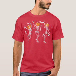 Camiseta Dançando Skeleton Halloween Boys Assustadores Pump