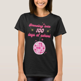 Camiseta Dançar Em 100 Dias De Escola Com Disco Rosa Ba
