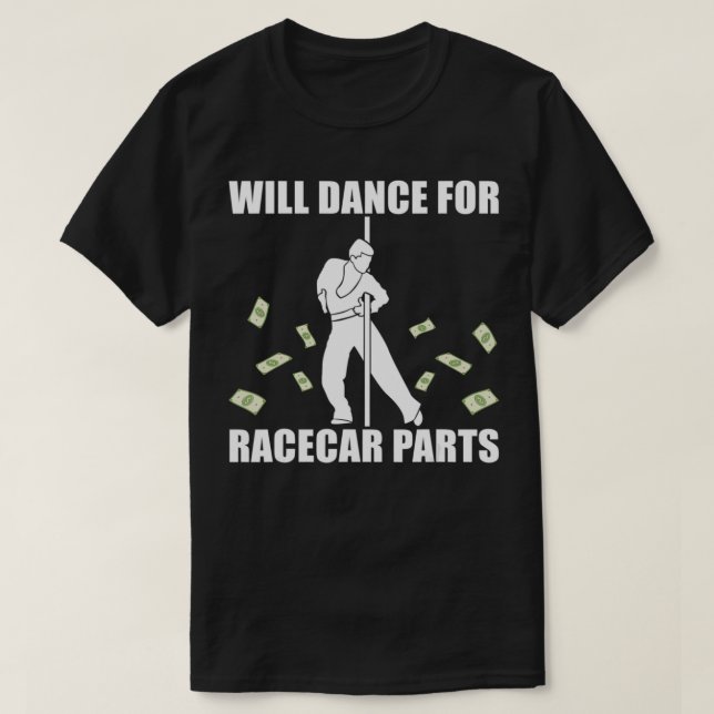 Camiseta Dançar Para Corrida De Peças De Carro (Frente do Design)