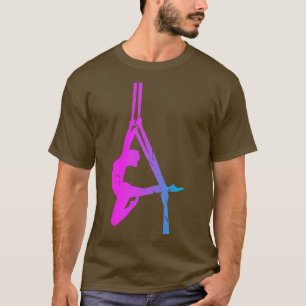 Camiseta Dançarina aérea Silhouette aérea de seda ioga
