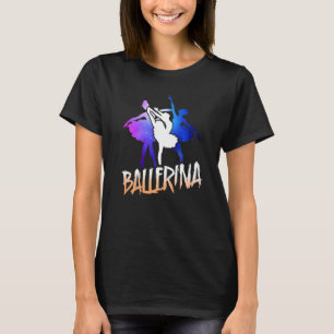Camiseta Dançarina balé Dançarina Ballerina Space Retro Bal