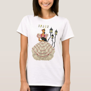 Camiseta Dançarina Espanha de Flmenco espanhola Viagem Art