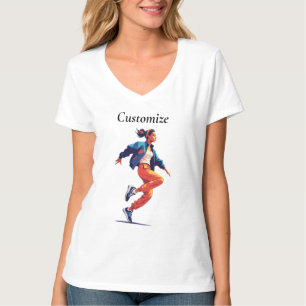 Camiseta Dançarina fêmea Hip Hop Thunder_Cove