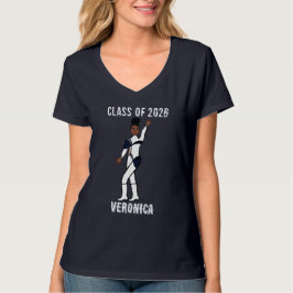 Camiseta Dançarina Tri-Color Branco Azul Marinho Prata #1