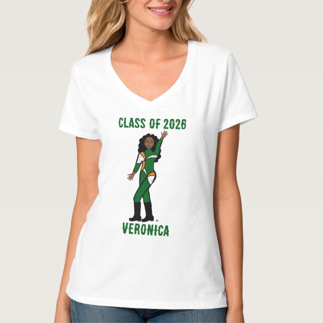 Camiseta Dançarina Tri-Color  Verde Laranja Branco #1 (Frente)