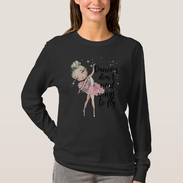 Camiseta Dançarinas Balés loiras Ballerina Classe de Dança  (Frente)