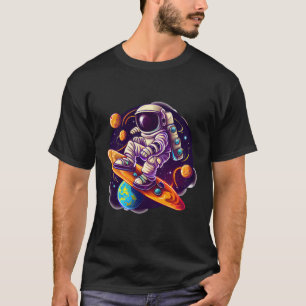 Camiseta Dançarinas de dança espacial astronauta explorando