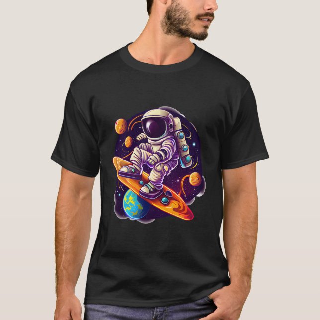 Camiseta Dançarinas de dança espacial astronauta explorando (Frente)