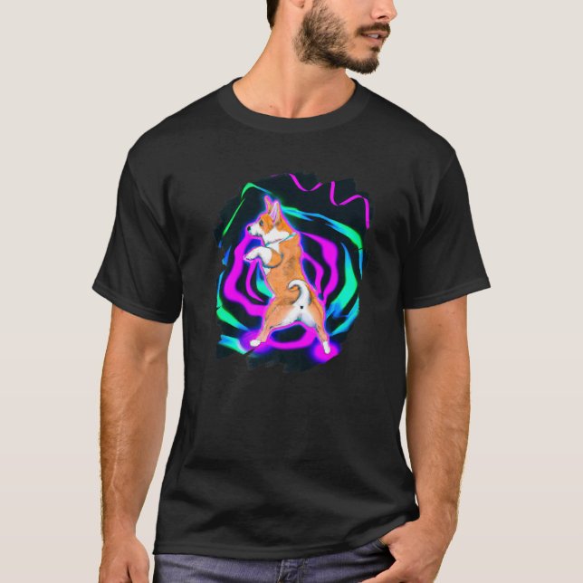 Camiseta Dançarino de dança de cachorro Corgi (Frente)