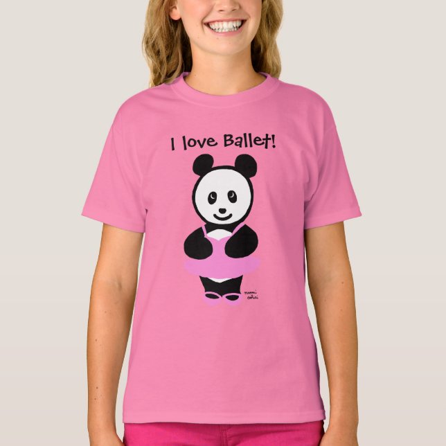 Camiseta Dançarino do Balé Kawaii Panda (Frente)