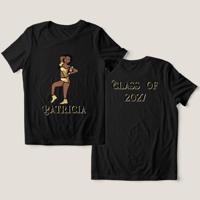 Camiseta Dançarino Dourado líquido nº 1 (Design Frente e Verso)