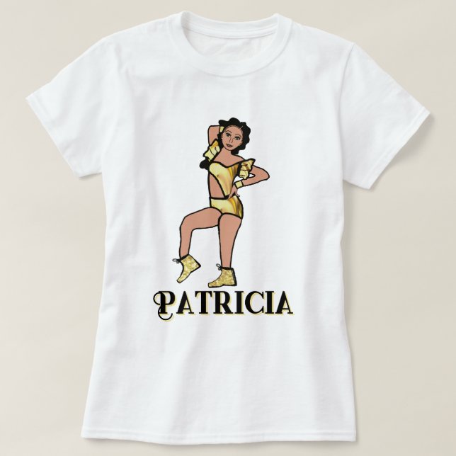 Camiseta Dançarino Dourado líquido nº 2 (Frente do Design)