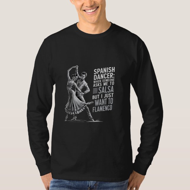 Camiseta Dançarino Espanhol quer Design de Flamenco (Frente)