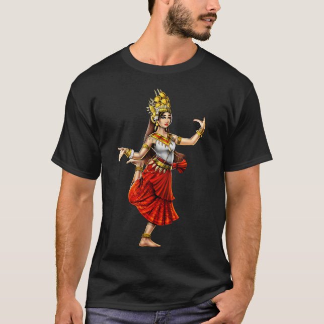 Camiseta Dançarino Khmer Cambojano Apsara (Frente)