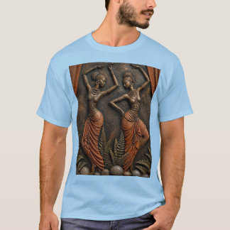 Camiseta Dançarinos Africanos Tradicionais Esculpidos, Trib