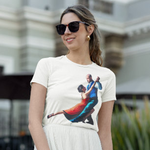 Camiseta Dançarinos de tango - pintura à mão