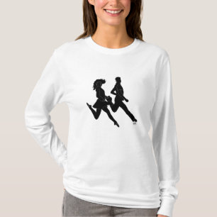 Camiseta Dançarinos Irlandeses de Step em Silhueta