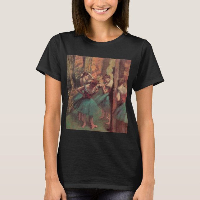 Camiseta Dançarinos, rosa e verde por Edgar Degas (Frente)