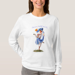 Camiseta DANÇAS COM os carneiros de LÃS que fazem malha e