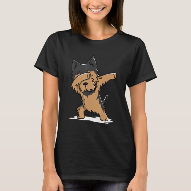 Camiseta Dance Dog Dabbing Yorkshire Terrier Dab (Frente)