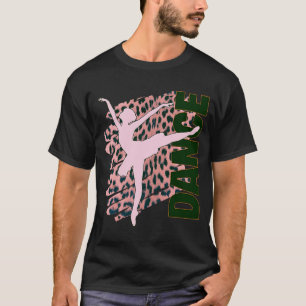 Camiseta Dance Hot Pink Leopard Print Ballerina Dancer Teac