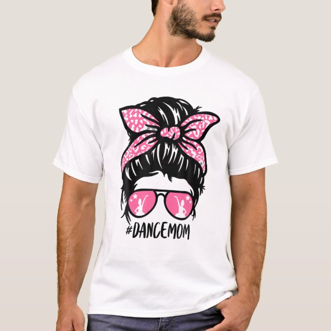 Camiseta Dance Mãe Mensagem Cabelo de Bun Mãe Balé Dançando (Frente)