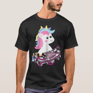 Camiseta Dance Music Unicorn DJ para raparigas e mulheres